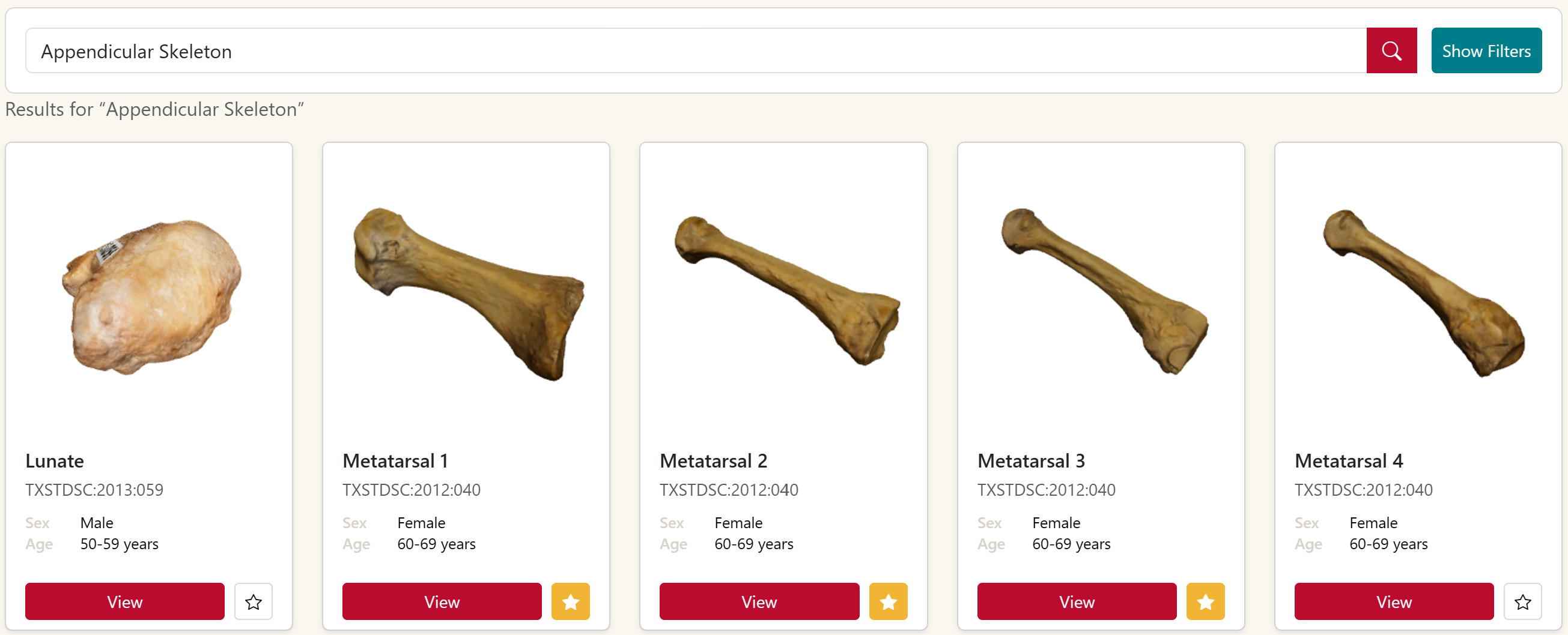 Search results for 'Appendicular Skeleton'